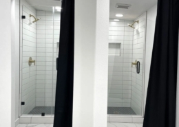Modern and clean showers Rolling by the Dozen RV Park offers guests modern and clean shower facilities.